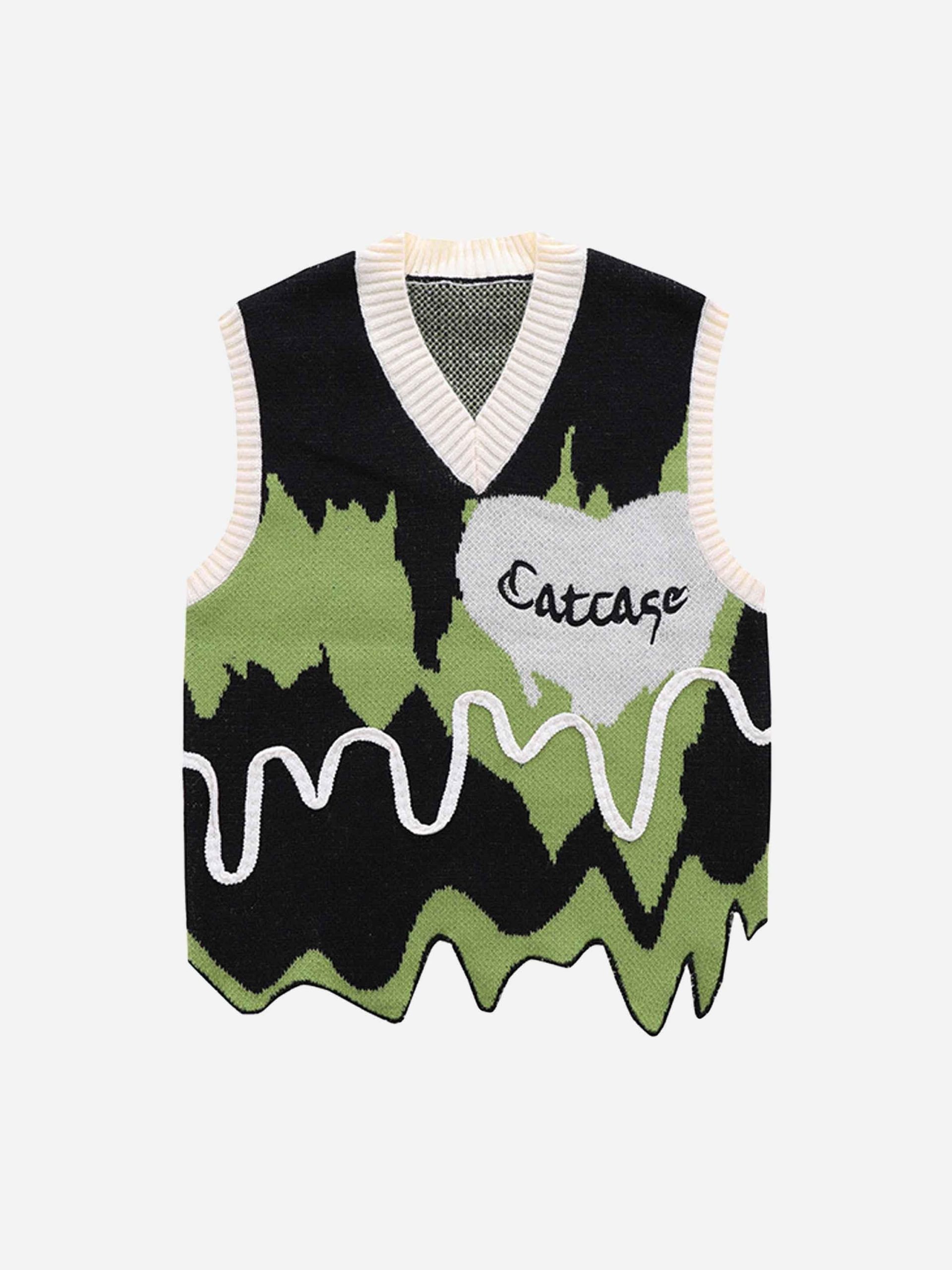 Concert Outfit American Style Graffiti Love Sweater Vest Concert Outfit American Style Graffiti Love Sweater Vest