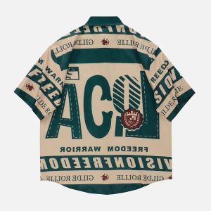 Concert Outfit American Style Vintage Print Shirt