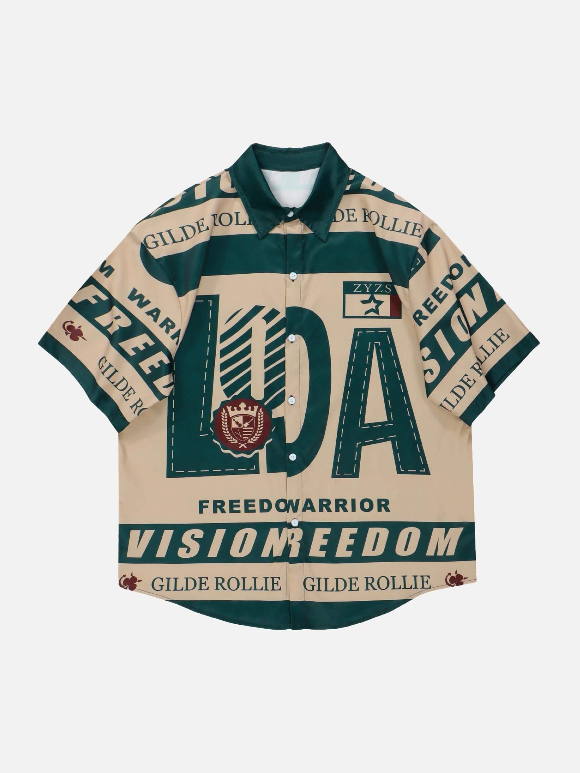 Concert Outfit American Style Vintage Print Shirt Concert Outfit American Style Vintage Print Shirt