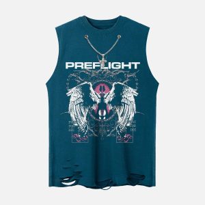 Concert Outfit Angel Wings Street Rap Vest