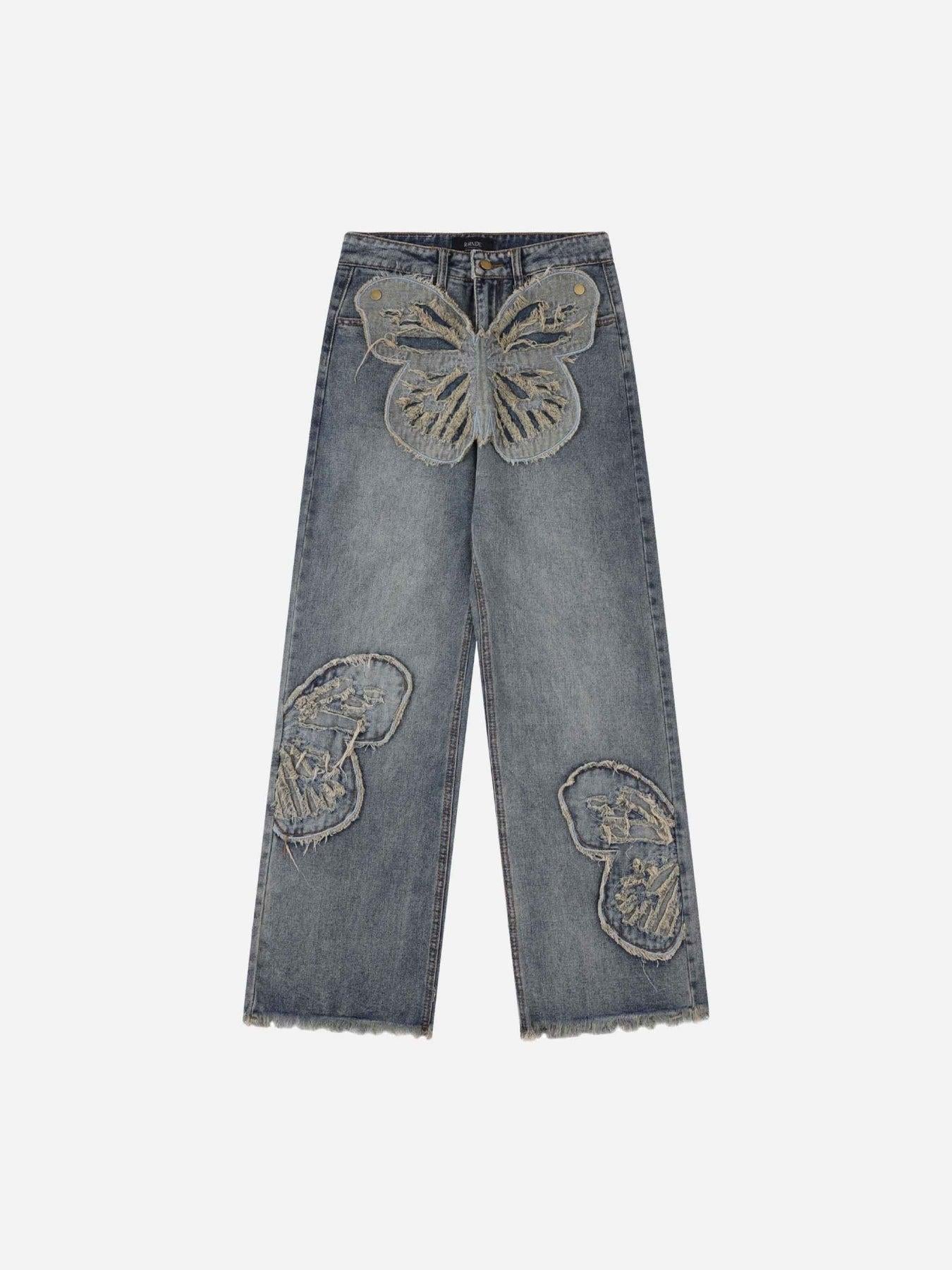 Concert Outfit Appliqued Butterfly Embroidered Jeans Concert Outfit Appliqued Butterfly Embroidered Jeans