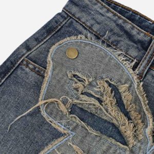 Concert Outfit Appliqued Butterfly Embroidered Jeans