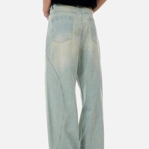 Concert Outfit Arc Patchwork Washed Loose Jeans