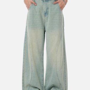 Concert Outfit Arc Patchwork Washed Loose Jeans