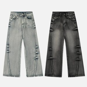 Concert Outfit Arc-Stitched Washed Jeans