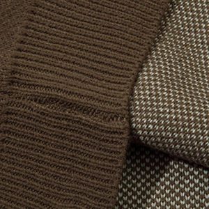 Concert Outfit Asymmetric Jacquard Stitching With Two-Way Zipper Sweater