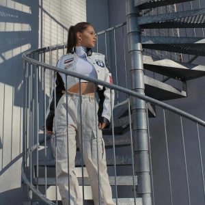 Concert Outfit Badge Short PU Leather Racing Jacket