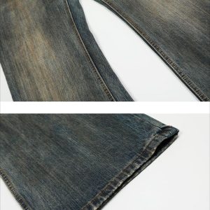 Concert Outfit Bamboo Texture Flared Jeans