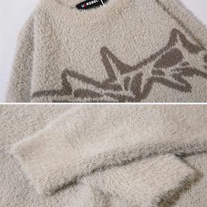 Concert Outfit Barbed Jacquard Knitted Sweater