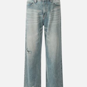 Concert Outfit Basic Distressed Loose Jeans