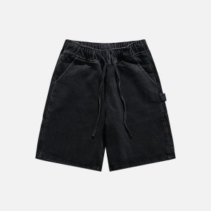 Concert Outfit Basic Drawstring Washed Jorts