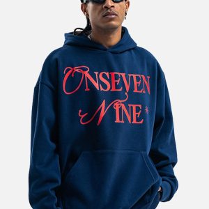 Concert Outfit Basic Letter Print Fleece Hoodie