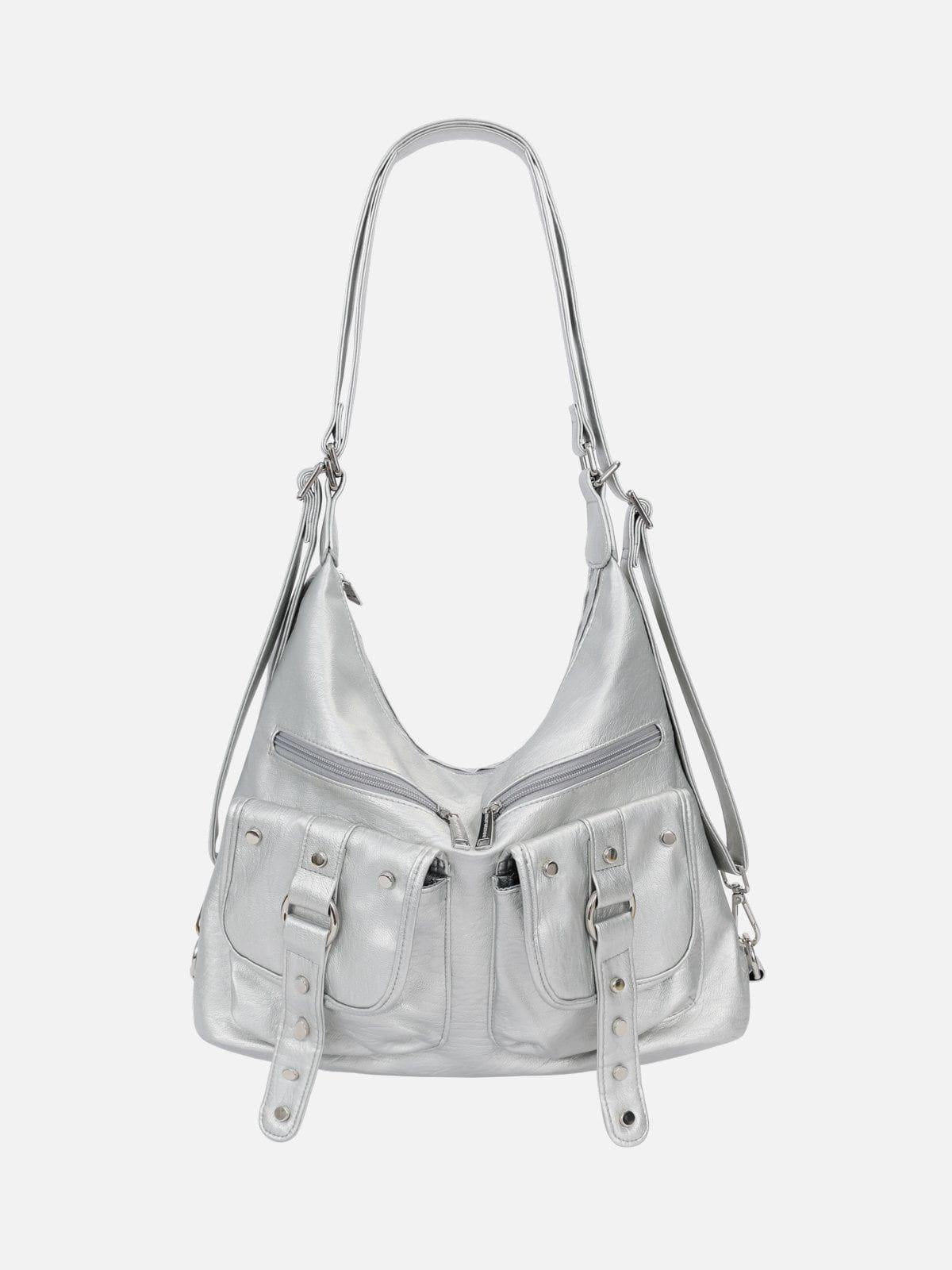 Concert Outfit Basic Multi Pocket Faux Leather Bag Concert Outfit Basic Multi Pocket Faux Leather Bag