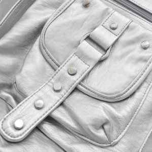 Concert Outfit Basic Multi Pocket Faux Leather Bag