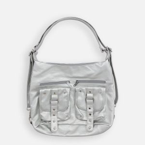 Concert Outfit Basic Multi Pocket Faux Leather Bag