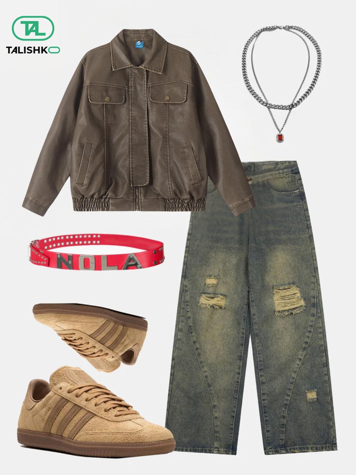 Concert Outfit Basic Pocket Faux Leather Jacket Concert Outfit Basic Pocket Faux Leather Jacket