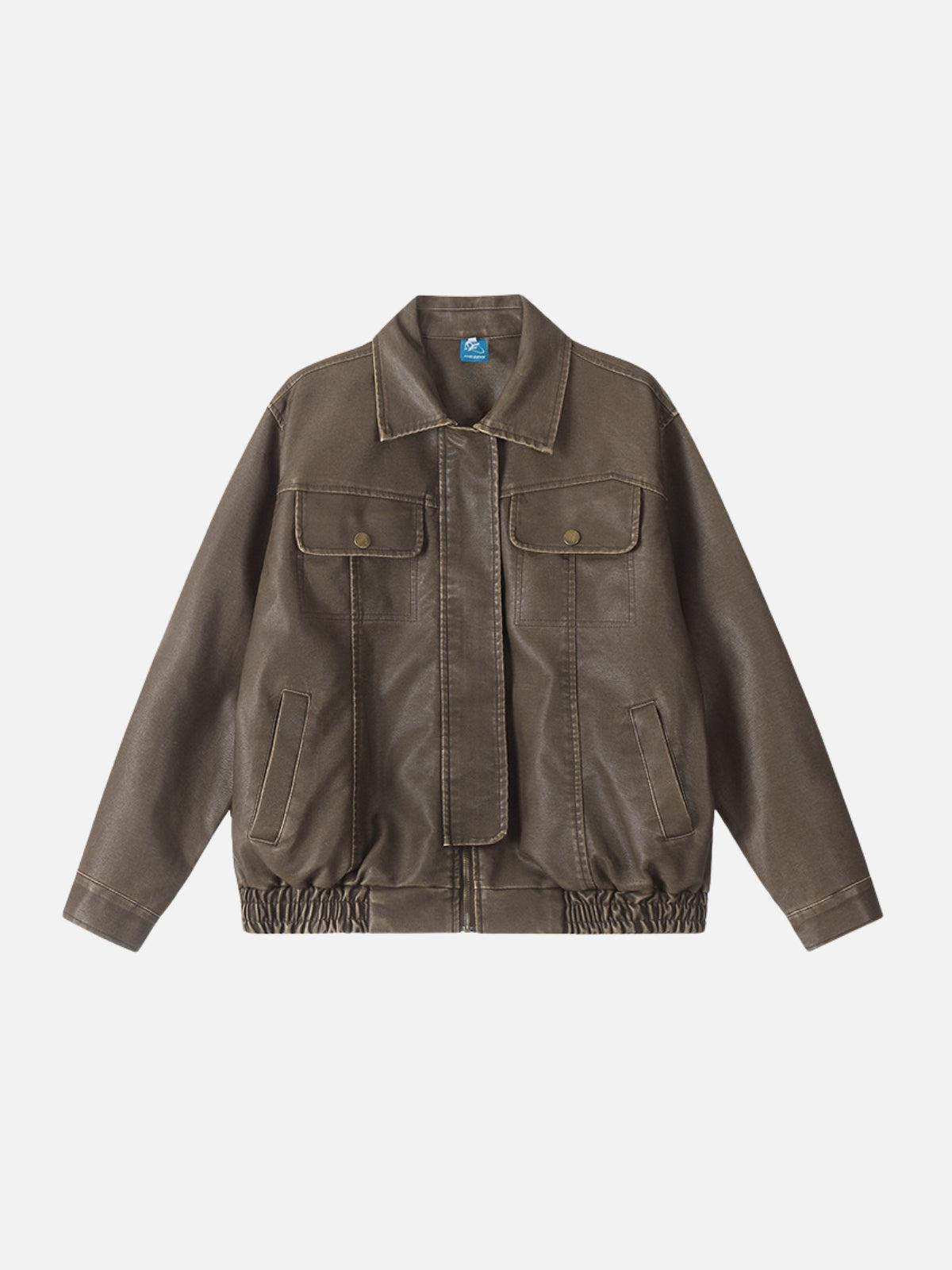 Concert Outfit Basic Pocket Faux Leather Jacket Concert Outfit Basic Pocket Faux Leather Jacket