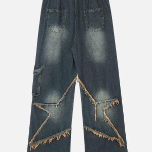 Concert Outfit Basic Star Fringe Loose Jeans