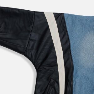 Concert Outfit Batwing Sleeves Faux Leather Jacket