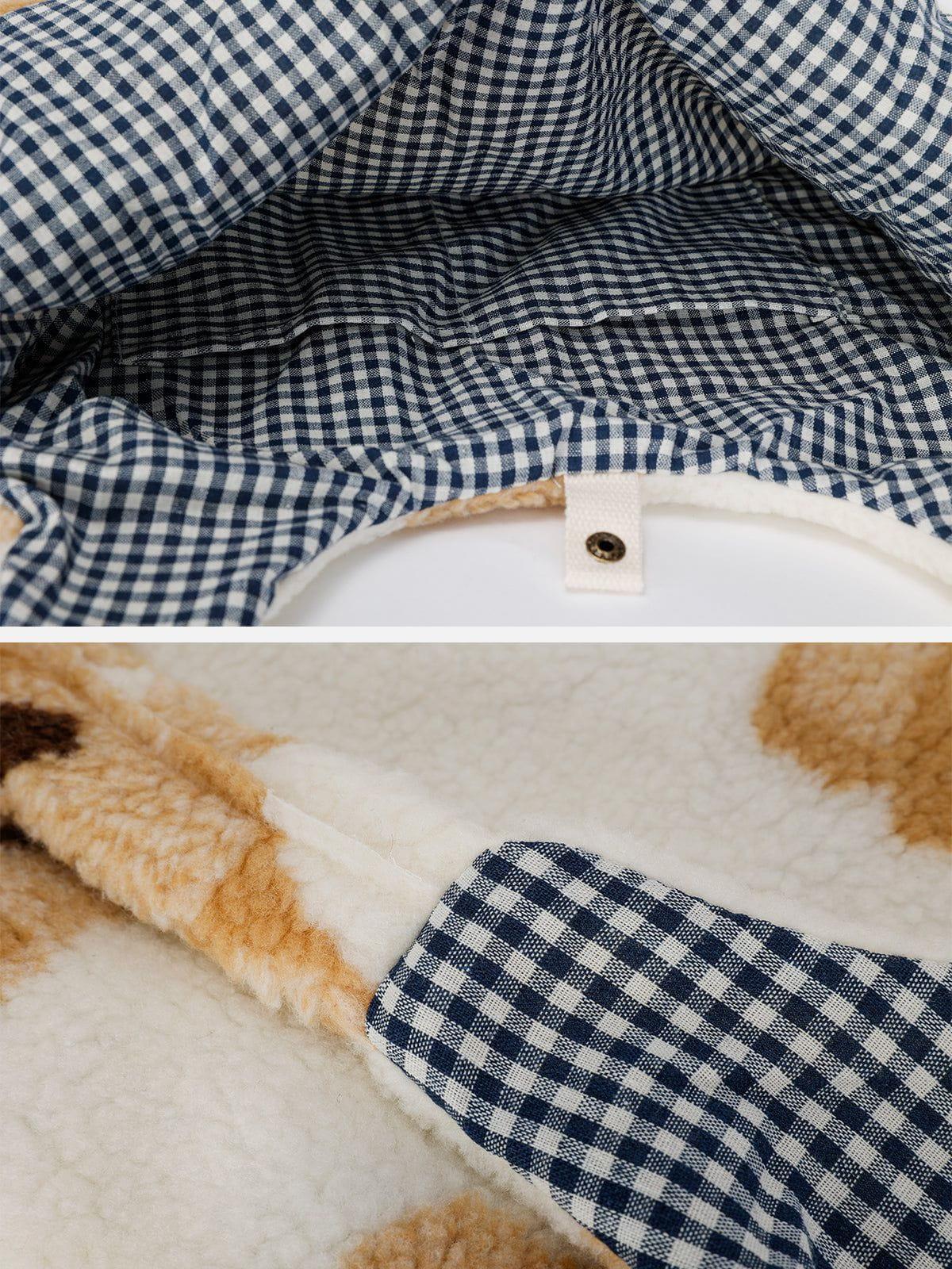 Concert Outfit Bear Pattern Sherpa Bag Concert Outfit Bear Pattern Sherpa Bag