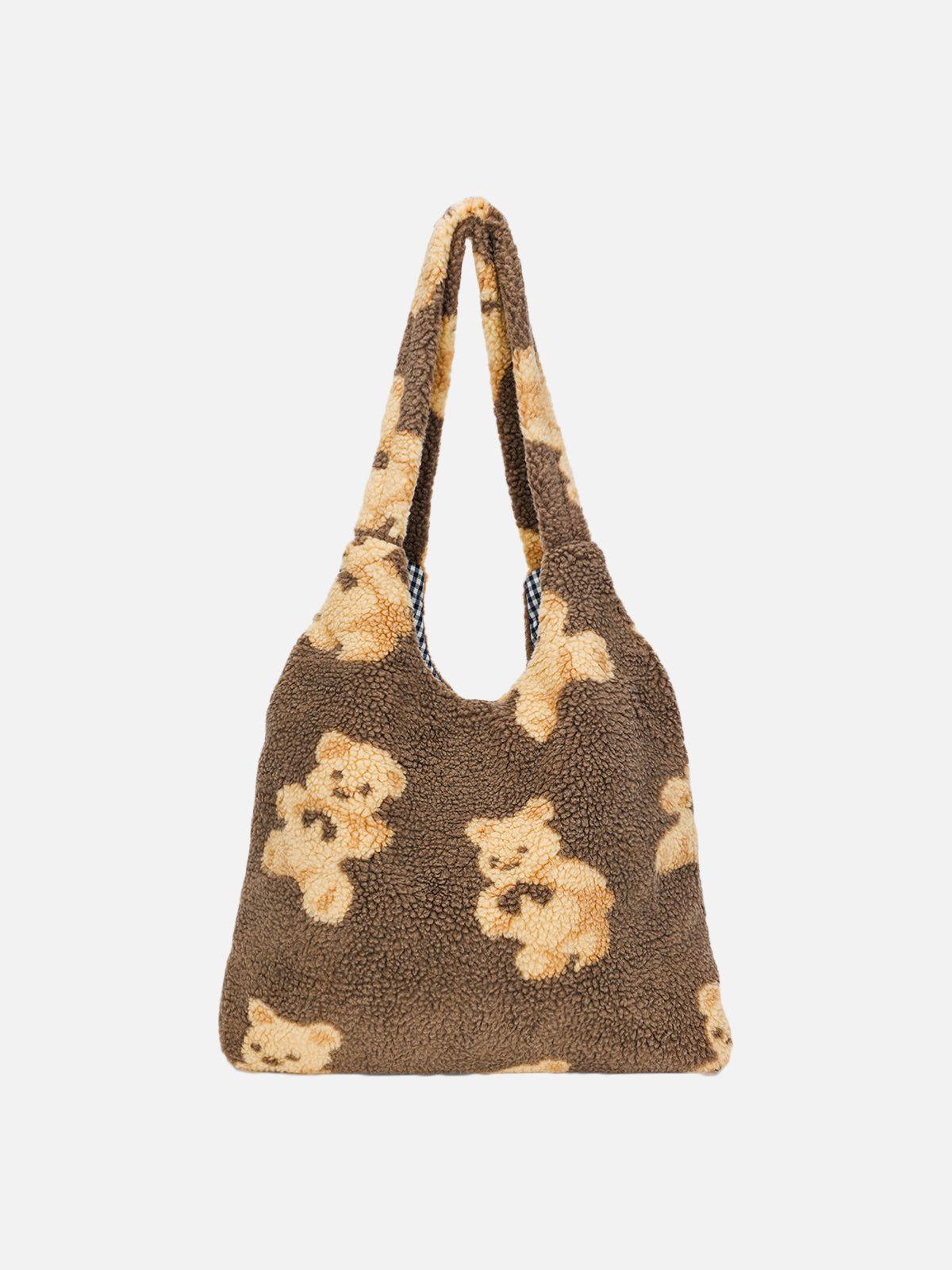 Concert Outfit Bear Pattern Sherpa Bag Concert Outfit Bear Pattern Sherpa Bag