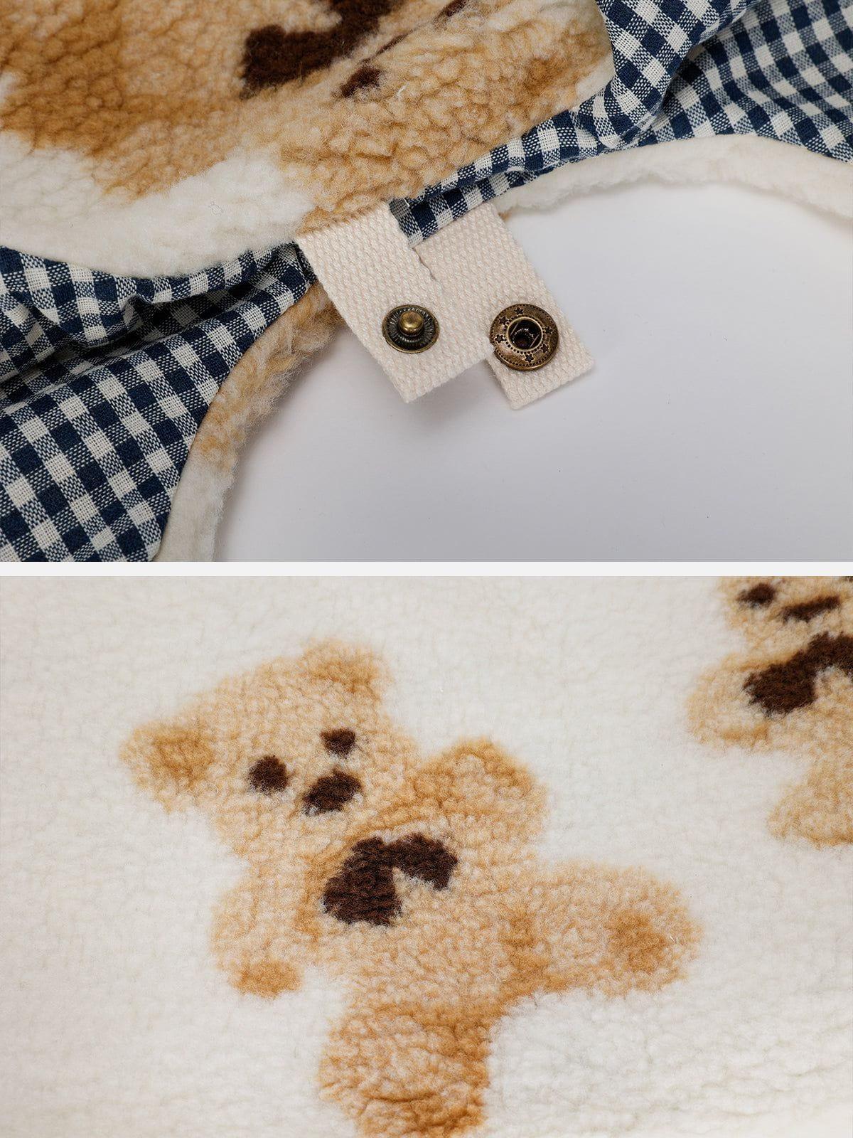 Concert Outfit Bear Pattern Sherpa Bag Concert Outfit Bear Pattern Sherpa Bag