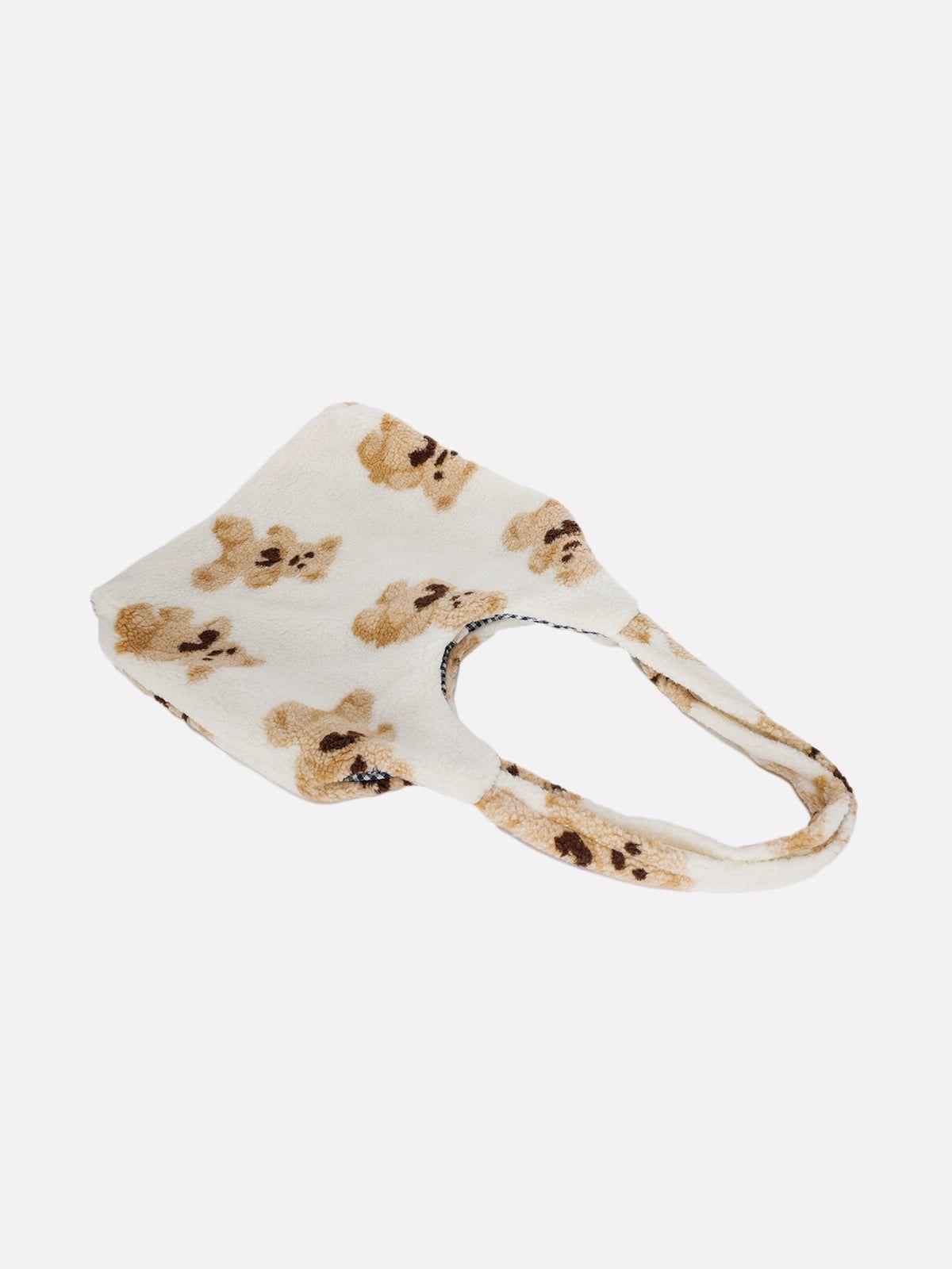 Concert Outfit Bear Pattern Sherpa Bag Concert Outfit Bear Pattern Sherpa Bag