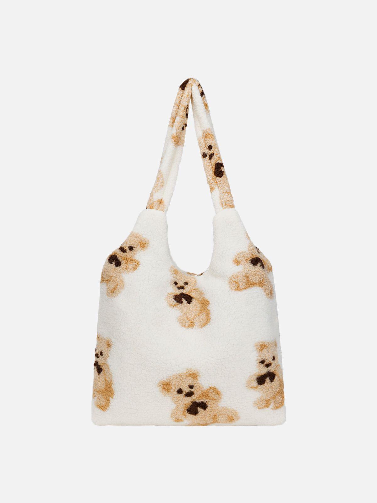 Concert Outfit Bear Pattern Sherpa Bag Concert Outfit Bear Pattern Sherpa Bag