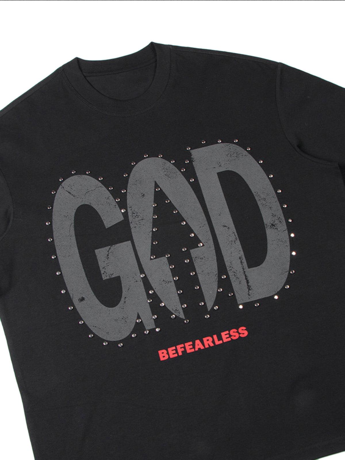 Concert Outfit BEFEARLESS' Print Slogan T-Shirt Concert Outfit BEFEARLESS' Print Slogan T-Shirt