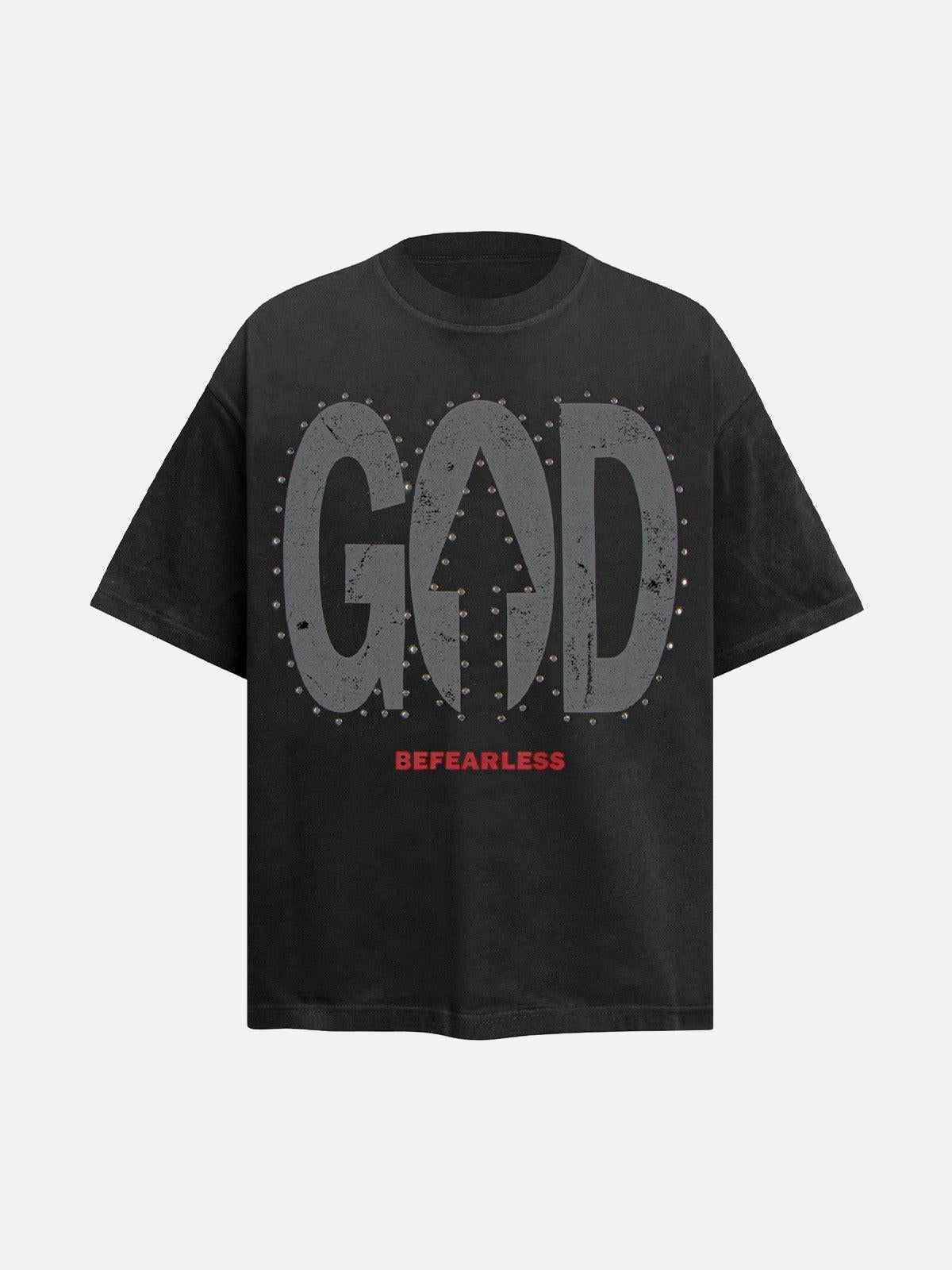 Concert Outfit BEFEARLESS' Print Slogan T-Shirt Concert Outfit BEFEARLESS' Print Slogan T-Shirt