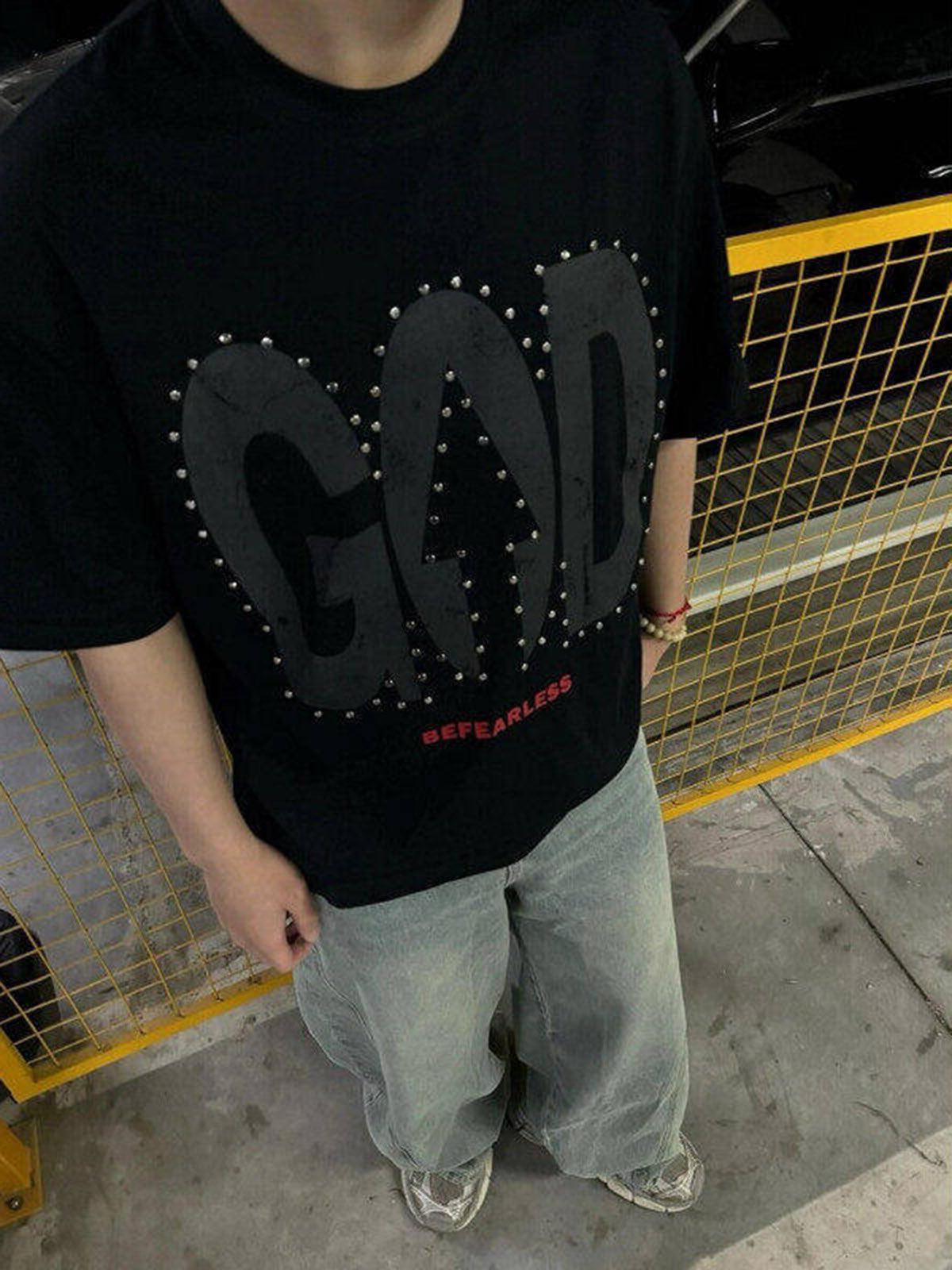 Concert Outfit BEFEARLESS' Print Slogan T-Shirt Concert Outfit BEFEARLESS' Print Slogan T-Shirt