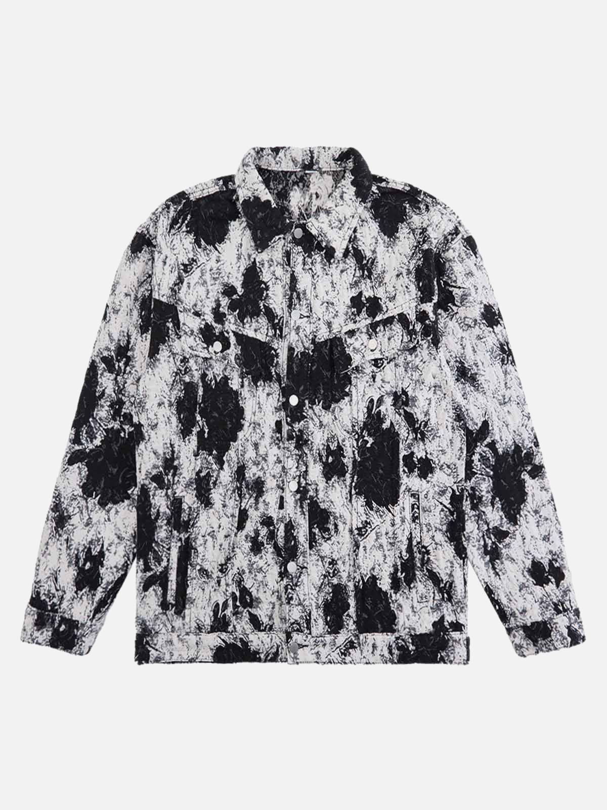 Concert Outfit Black And White Contrast Floral Denim Jacket Concert Outfit Black And White Contrast Floral Denim Jacket