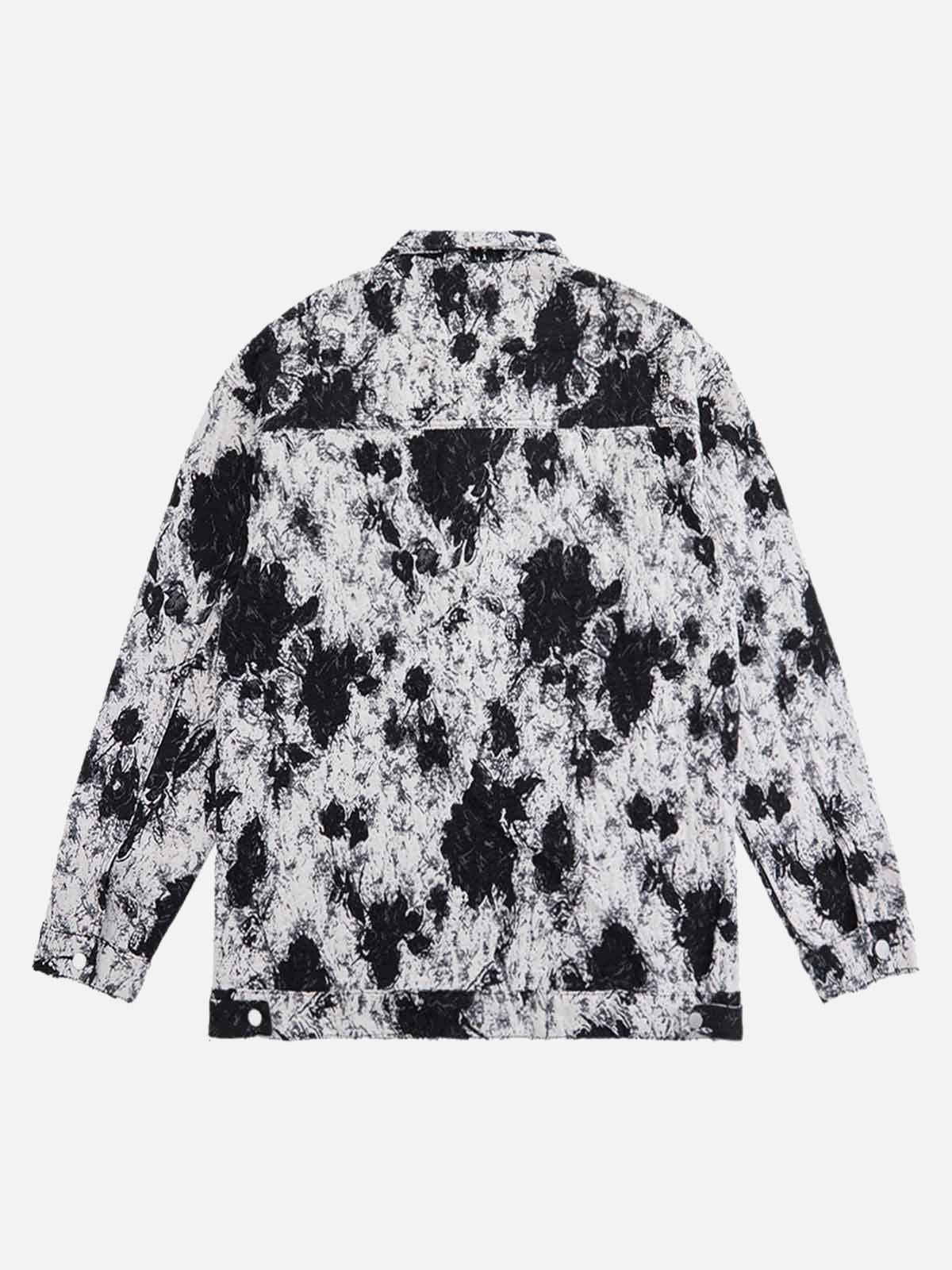 Concert Outfit Black And White Contrast Floral Denim Jacket Concert Outfit Black And White Contrast Floral Denim Jacket