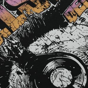 Concert Outfit Black Graphic Crew Neck T-Shirt