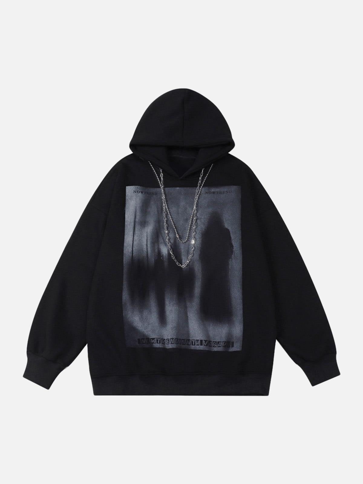 Concert Outfit Blur Graphic Chain Hooded Sweatshirt Concert Outfit Blur Graphic Chain Hooded Sweatshirt