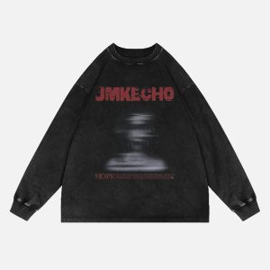 Concert Outfit Blurred Silhouette Print Long Sleeve T-Shirt