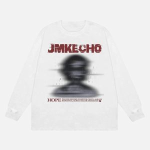 Concert Outfit Blurred Silhouette Print Long Sleeve T-Shirt