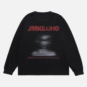 Concert Outfit Blurred Silhouette Print Long Sleeve T-Shirt