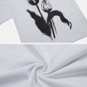 Concert Outfit Blurring Tulip Print Tee