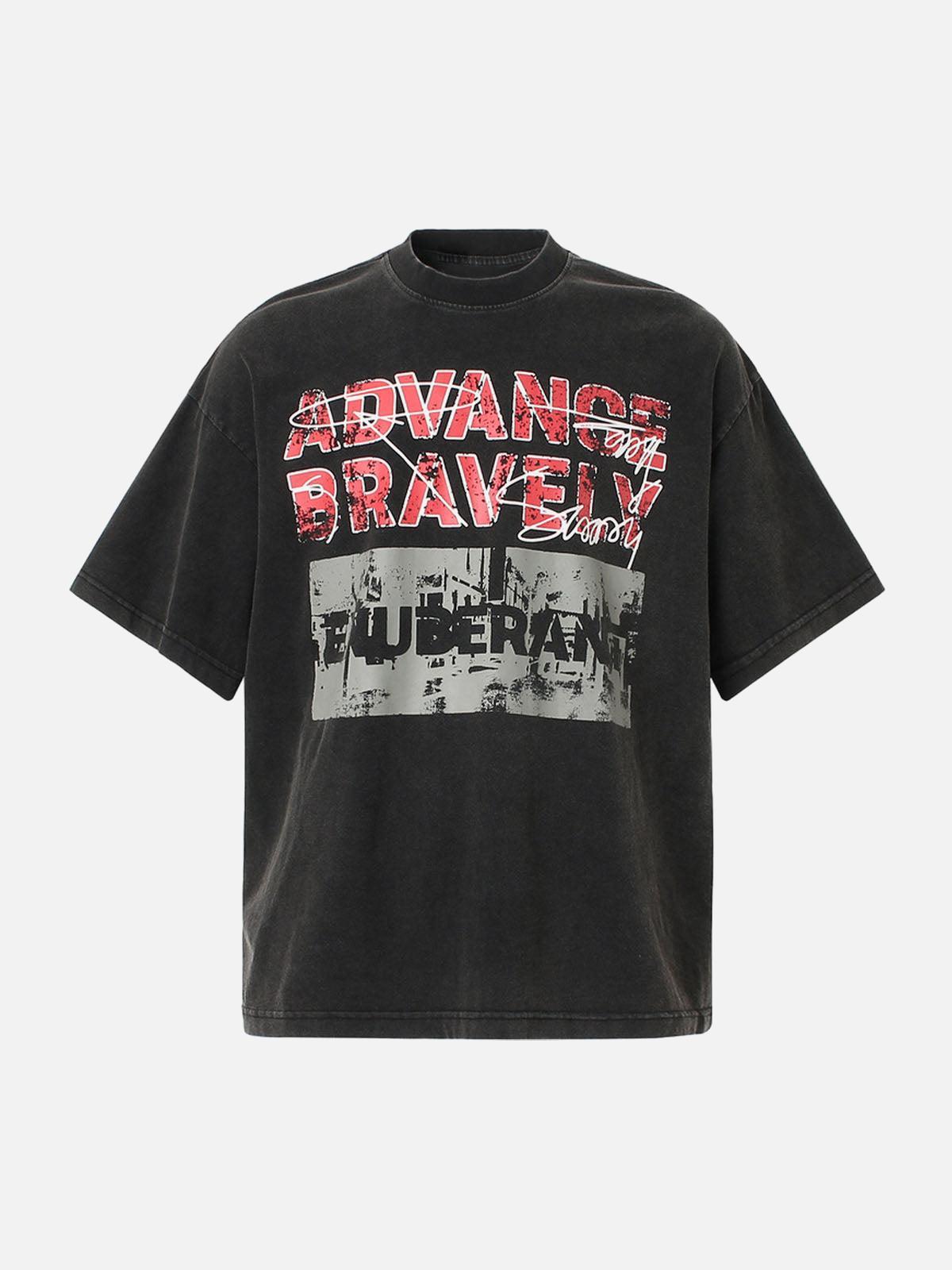 Concert Outfit Bold 'Advance Bravely' Graphic T-Shirt Concert Outfit Bold 'Advance Bravely' Graphic T-Shirt