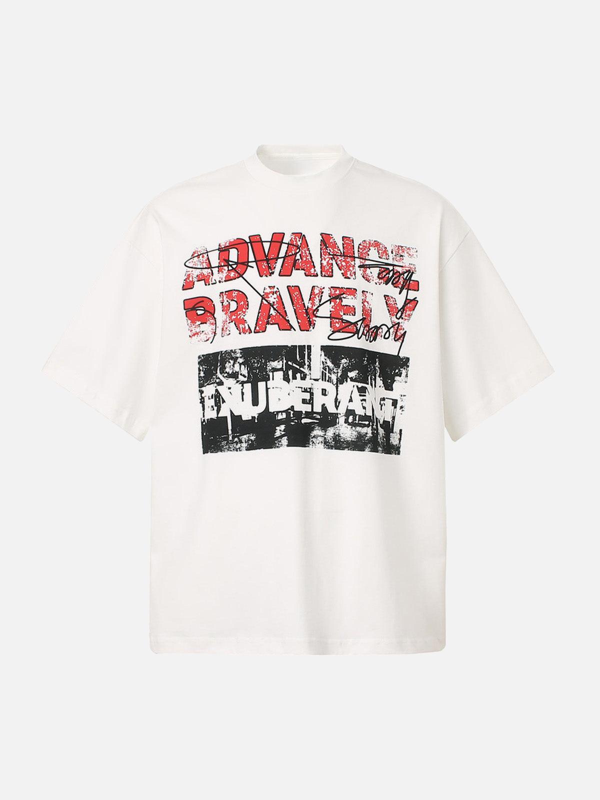 Concert Outfit Bold 'Advance Bravely' Graphic T-Shirt Concert Outfit Bold 'Advance Bravely' Graphic T-Shirt