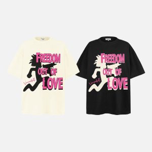 Concert Outfit Bold Contrast Love Silhouette Tee