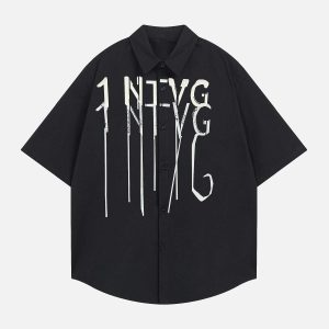 Concert Outfit Bold Letter Graphic Short-Sleeve Shirt