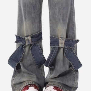 Concert Outfit Bow Decoration Jeans