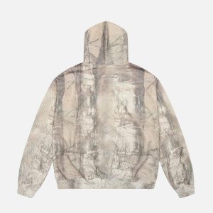 Concert Outfit Branch Pattern Letter Print Hoodie