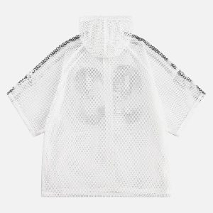 Concert Outfit Breathable Mesh Hooded Snake Print Jersey T-Shirt