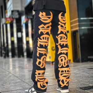 Concert Outfit Burning Text Embroidered Letters Jeans
