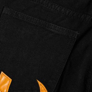 Concert Outfit Burning Text Embroidered Letters Jeans