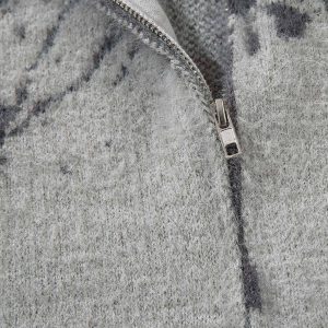 Concert Outfit Butterfly Jacquard Knit Mock Neck Sweater