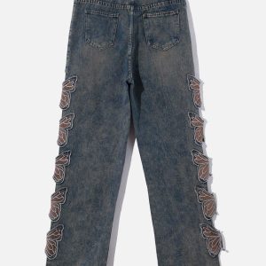Concert Outfit Butterfly Leg Cutout Jeans